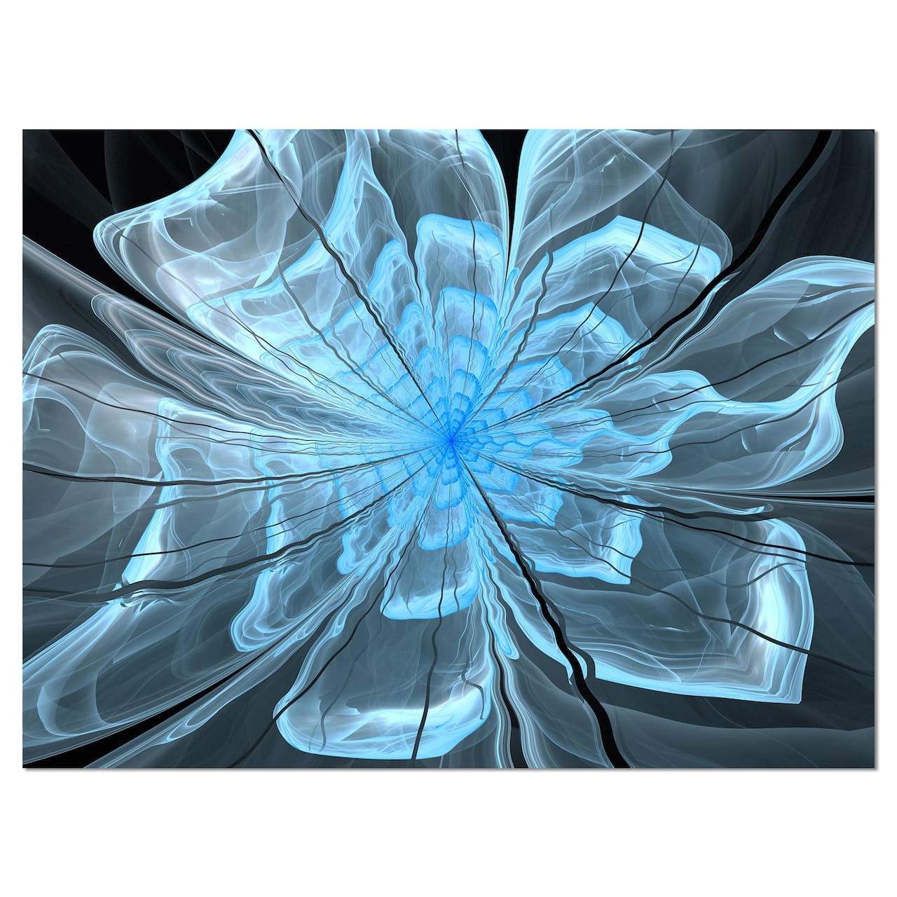 Designart - Light Blue Flower with Large Petals - Floral Canvas Art Print